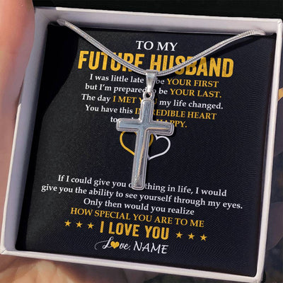 Stainless Cross Necklace Stainless Steel | 2 | Personalized To My Future Husband Necklace From Wife If I Could Give You Fiancé Husband Anniversary Day Birthday Christmas Customized Gift Box Message Card | siriusteestore
