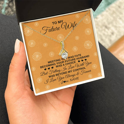 Alluring Beauty Necklace 18K Yellow Gold Finish | Personalized To My Future Wife Necklace Meeting You Fiancée Girlfriend Wife Jewelry Gifts Birthday Valentines Day Christmas Customized Gift Box Message Card | siriusteestore