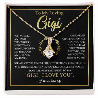 Alluring Beauty Necklace 18K Yellow Gold Finish | 1 | Personalized To My Gigi Gifts Necklace From Granddaughter GrandsonGrateful Thank You Gigi Birthday Mothers Day Christmas Customized Gift Box Message Card | siriusteestore