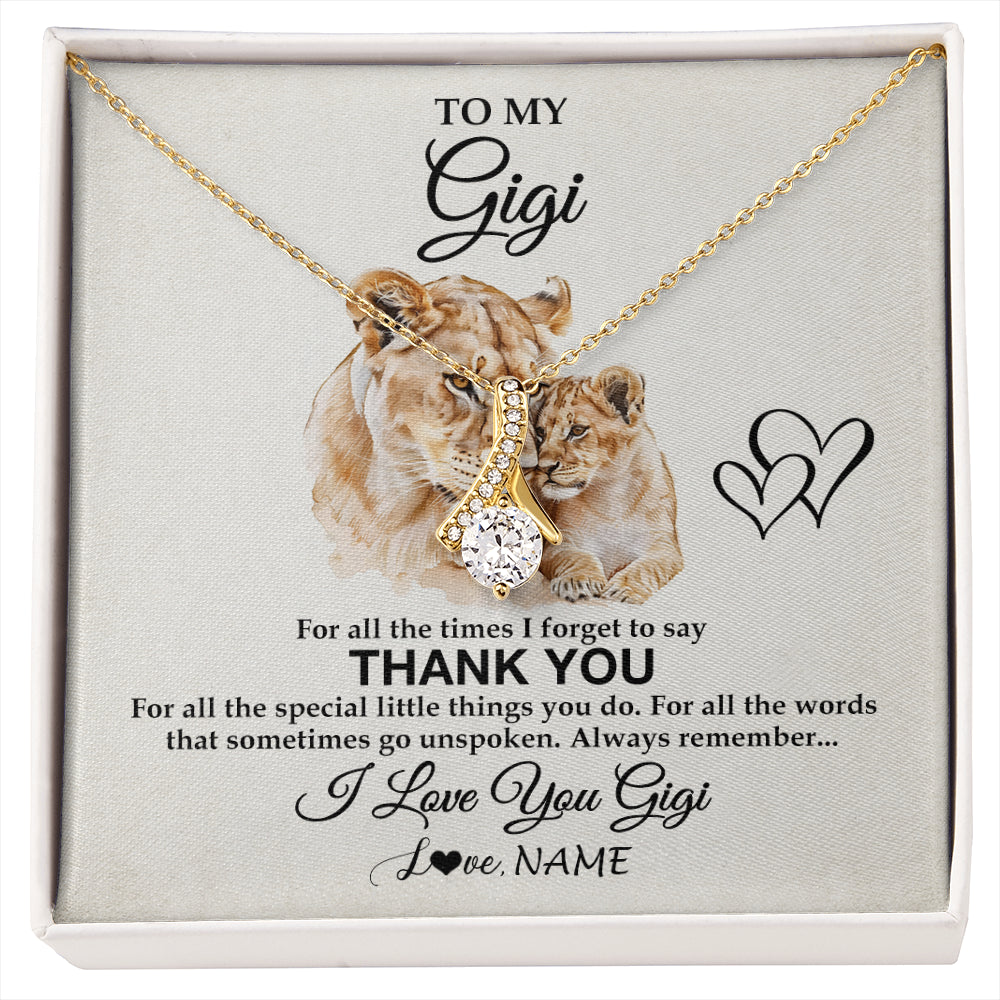 Alluring Beauty Necklace 18K Yellow Gold Finish | 1 | Personalized To My Gigi Necklace From Granddaughter GrandsonThank You Lion Gigi Gift For Mothers Day Birthday Gift Christmas For Gigi Gift Box Message Card | siriusteestore