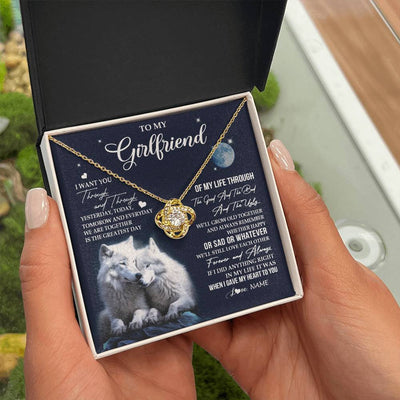 Love Knot Necklace 18K Yellow Gold Finish | 2 | Personalized To My Girlfriend Canvas From Boyfriend I Want You Wolf Girlfriend Birthday Gifts Anniversary Valentines Christmas Custom Wall Art Print Framed Canvas | siriusteestore