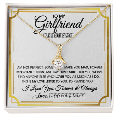 Alluring Beauty Necklace 18K Yellow Gold Finish | 1 | Personalized To My Girlfriend Necklace For Women Love Letter Romatic Gifts For Her Girlfriend Gift From Boyfriend Valentines Custom Gift Box Message Card | https://siriusteestore.