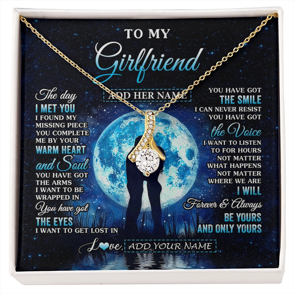 Alluring Beauty Necklace 18K Yellow Gold Finish | 1 | Personalized To My Girlfriend Necklace The Day I Met You Girlfriend Birthday Gifts Romantic Valentines Day For Her Christmas Custom Gift Box Message Card | siriusteestore.myshopify