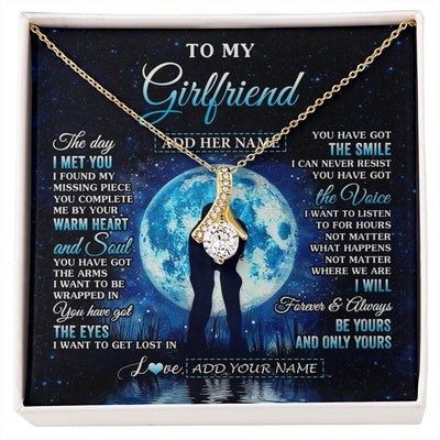 Alluring Beauty Necklace 18K Yellow Gold Finish | 1 | Personalized To My Girlfriend Necklace The Day I Met You Girlfriend Birthday Gifts Romantic Valentines Day For Her Christmas Custom Gift Box Message Card | siriusteestore.myshopify