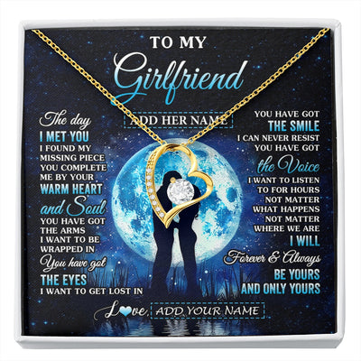 Forever Love Necklace 18K Yellow Gold Finish | 1 | Personalized To My Girlfriend Necklace The Day I Met You Girlfriend Birthday Gifts Romantic Valentines Day For Her Christmas Custom Gift Box Message Card | siriusteestore.myshopify