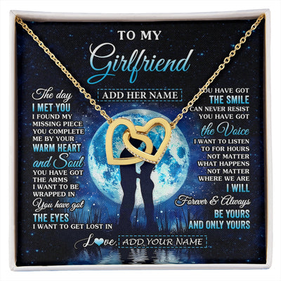Interlocking Hearts Necklace 18K Yellow Gold Finish | 1 | Personalized To My Girlfriend Necklace The Day I Met You Girlfriend Birthday Gifts Romantic Valentines Day For Her Christmas Custom Gift Box Message Card | siriusteestore.myshopify