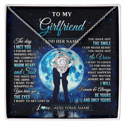 Love Knot Necklace 14K White Gold Finish | 1 | Personalized To My Girlfriend Necklace The Day I Met You Girlfriend Birthday Gifts Romantic Valentines Day For Her Christmas Custom Gift Box Message Card | siriusteestore.myshopify