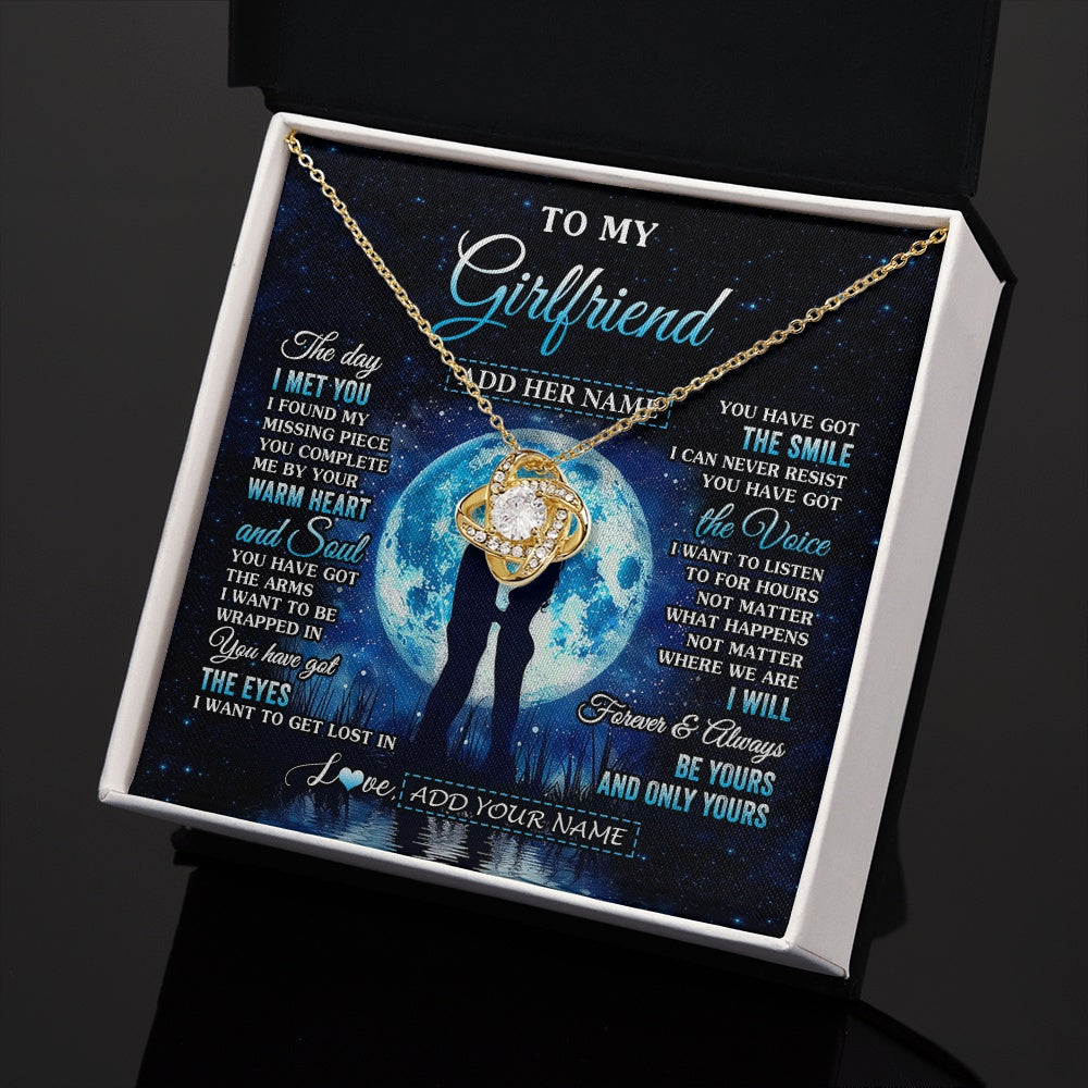 Love Knot Necklace 18K Yellow Gold Finish | 2 | Personalized To My Girlfriend Necklace The Day I Met You Girlfriend Birthday Gifts Romantic Valentines Day For Her Christmas Custom Gift Box Message Card | siriusteestore.myshopify