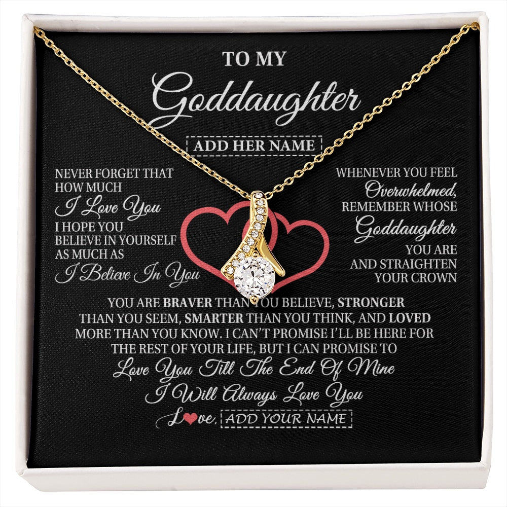 Alluring Beauty Necklace 18K Yellow Gold Finish | 1 | Personalized To My Goddaughter Birthday Gifts From Godmother Uncle Always Love You Goddaughter Gifts Necklace Jewelry Christmas Custom Gift Box Message Card | siriusteestore.myshopify