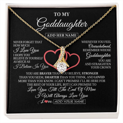 Alluring Beauty Necklace 18K Yellow Gold Finish | 1 | Personalized To My Goddaughter Birthday Gifts From Godmother Uncle Always Love You Goddaughter Gifts Necklace Jewelry Christmas Custom Gift Box Message Card | siriusteestore.myshopify