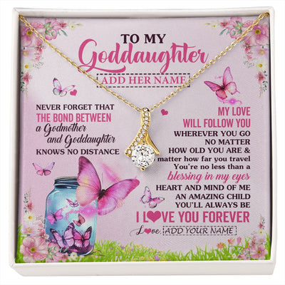 Alluring Beauty Necklace 18K Yellow Gold Finish | 1 | Personalized To My Goddaughter Butterfly Necklace From Godmother The Bond Between Goddaughter Birthday Gifts Graduation Christmas Jewelry Gift Box Message Card | https://siriusteestore.