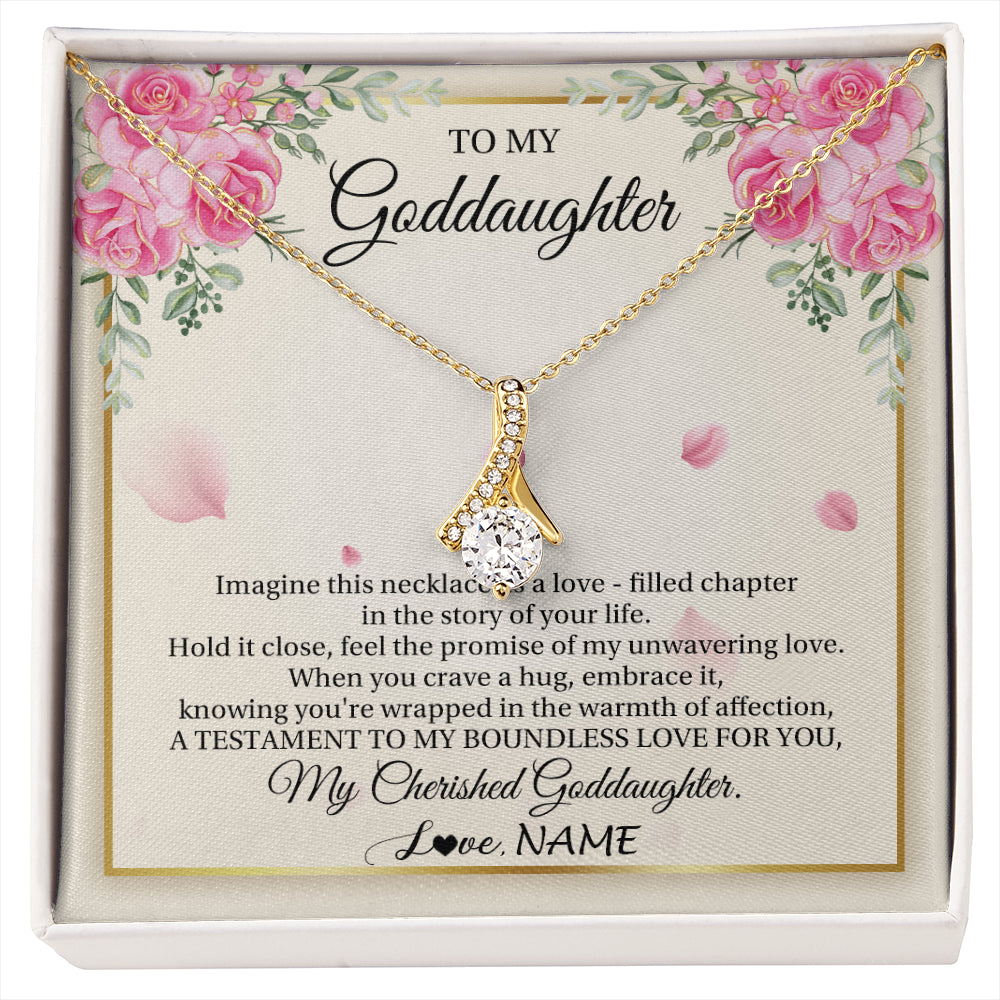 Alluring Beauty Necklace 18K Yellow Gold Finish | 1 | Personalized To My Goddaughter From Aunt Imagine This Necklace As A Love Goddaughter Birthday Graduation Christmas Customized Gift Box Message Card | siriusteestore