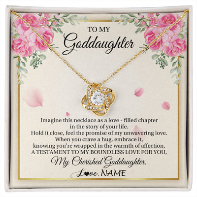 Love Knot Necklace 18K Yellow Gold Finish | 1 | Personalized To My Goddaughter From Aunt Imagine This Necklace As A Love Goddaughter Birthday Graduation Christmas Customized Gift Box Message Card | siriusteestore