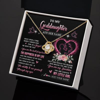 Love Knot Necklace 18K Yellow Gold Finish | 2 | Personalized To My Goddaughter From Godfather Necklace Once Upon A Time Birthday Graduation Gifts For Goddaughter Gifts Christmas Custom Gift Box Message Card | siriusteestore.myshopify