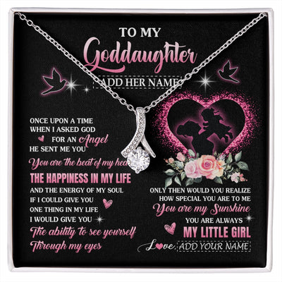 Alluring Beauty Necklace 14K White Gold Finish | 1 | Personalized To My Goddaughter From Godmother Necklace Once Upon A Time Birthday Graduation Gifts For Goddaughter Gifts Christmas Custom Gift Box Message Card | siriusteestore.myshopify
