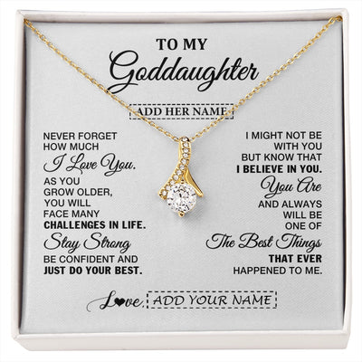Alluring Beauty Necklace 18K Yellow Gold Finish | 1 | Personalized To My Goddaughter Gifts From Godmother Necklace I Love You Thoughtful Keepsake Gift Goddaughter Birthday Christmas Custom Gift Box Message Card | https://siriusteestore.