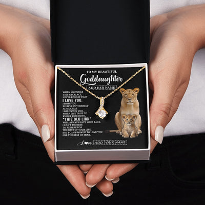 Alluring Beauty Necklace 18K Yellow Gold Finish | 2 | Personalized To My Goddaughter Gifts From Godmother Necklace This Old Lion Love You Goddaughter Birthday Gifts Christmas Jewelry Custom Gift Box Message Card | https://siriusteestore.