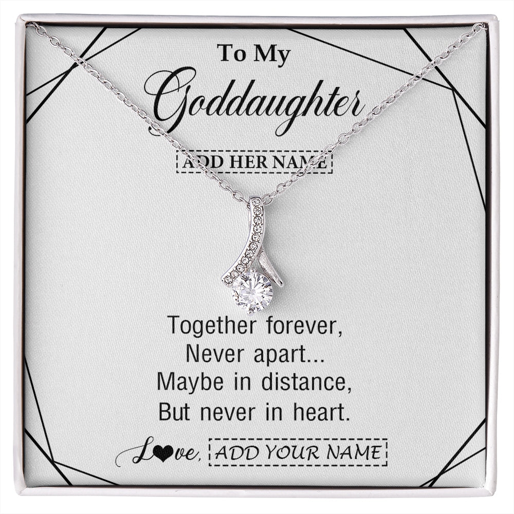 Alluring Beauty Necklace 14K White Gold Finish | 1 | Personalized To My Goddaughter Gifts From Godmother Necklace Together Forever With Heartfelt Message Goddaughter Birthday Christmas Gift Box Message Card | https://siriusteestore.