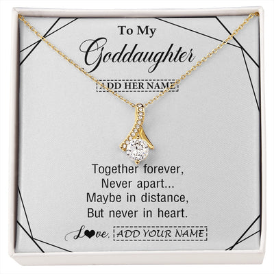 Alluring Beauty Necklace 18K Yellow Gold Finish | 1 | Personalized To My Goddaughter Gifts From Godmother Necklace Together Forever With Heartfelt Message Goddaughter Birthday Christmas Gift Box Message Card | https://siriusteestore.