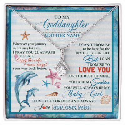 Alluring Beauty Necklace 14K White Gold Finish | 1 | Personalized To My Goddaughter Gifts Necklace Dolphin From Godmother My Sunshine Jewelry For Goddaughter Birthday Gift Christmas Custom Gift Box Message Card | https://siriusteestore.