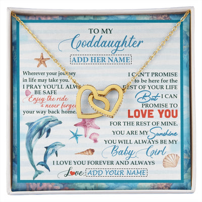 Interlocking Hearts Necklace 18K Yellow Gold Finish | 1 | Personalized To My Goddaughter Gifts Necklace Dolphin From Godmother My Sunshine Jewelry For Goddaughter Birthday Gift Christmas Custom Gift Box Message Card | https://siriusteestore.
