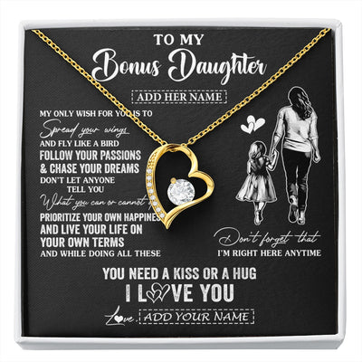 Forever Love Necklace 18K Yellow Gold Finish | 1 | Personalized To My Goddaughter Gifts Necklace From Godmother Aunt My Only Wish For You Goddaughter Birthday Gifts Graduation Christmas Gift Box Message Card | siriusteestore.myshopify