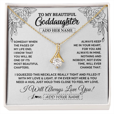 Alluring Beauty Necklace 18K Yellow Gold Finish | 1 | Personalized To My Goddaughter Gifts Necklace From Godmother Someday When The Pages Birthday Goddaughter Christmas Graduation Jewelry Gift Box Message Card | https://siriusteestore.