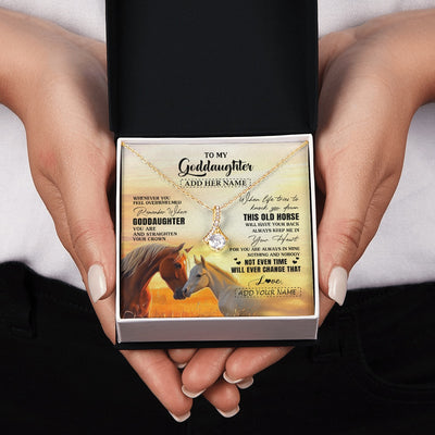 Alluring Beauty Necklace 18K Yellow Gold Finish | 2 | Personalized To My Goddaughter Gifts Necklace From Godmother Whenever Horse Unique Birthday Gifts For Goddaughter Graduation Christmas Gift Box Message Card | siriusteestore.myshopify