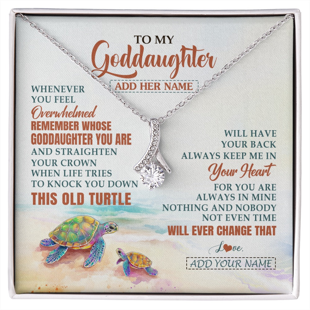 Alluring Beauty Necklace 14K White Gold Finish | 1 | Personalized To My Goddaughter Gifts Necklace From Godmother Whenever Turtle Unique Birthday Gifts For Goddaughter Christmas Custom Gift Box Message Card | https://siriusteestore.