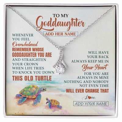 Alluring Beauty Necklace 14K White Gold Finish | 1 | Personalized To My Goddaughter Gifts Necklace From Godmother Whenever Turtle Unique Birthday Gifts For Goddaughter Christmas Custom Gift Box Message Card | https://siriusteestore.