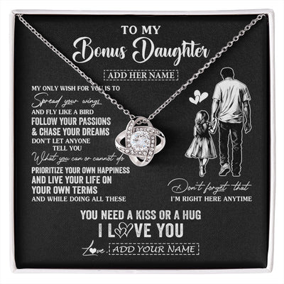 Love Knot Necklace 14K White Gold Finish | 1 | Personalized To My Goddaughter Gifts Necklace From Uncle Godfather My Only Wish For You Goddaughter Birthday Gifts Graduation Christmas Gift Box Message Card | siriusteestore.myshopify