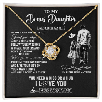 Love Knot Necklace 18K Yellow Gold Finish | 1 | Personalized To My Goddaughter Gifts Necklace From Uncle Godfather My Only Wish For You Goddaughter Birthday Gifts Graduation Christmas Gift Box Message Card | siriusteestore.myshopify