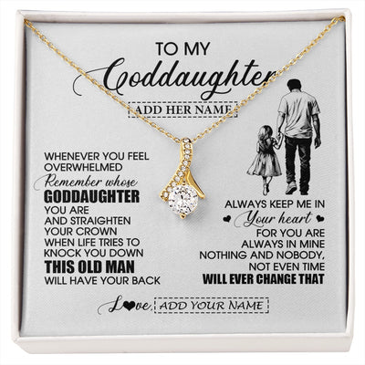 Alluring Beauty Necklace 18K Yellow Gold Finish | 1 | Personalized To My Goddaughter Gifts Necklace From Uncle Whenever Man Unique Birthday Gifts For Goddaughter Graduation Christmas Custom Gift Box Message Card | siriusteestore.myshopify