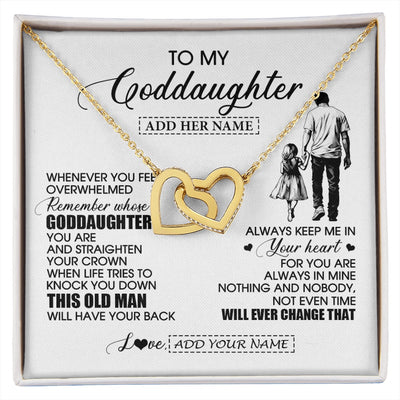 Interlocking Hearts Necklace 18K Yellow Gold Finish | 1 | Personalized To My Goddaughter Gifts Necklace From Uncle Whenever Man Unique Birthday Gifts For Goddaughter Graduation Christmas Custom Gift Box Message Card | siriusteestore.myshopify