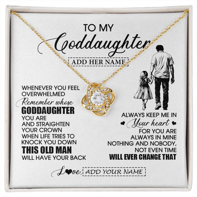 Love Knot Necklace 18K Yellow Gold Finish | 1 | Personalized To My Goddaughter Gifts Necklace From Uncle Whenever Man Unique Birthday Gifts For Goddaughter Graduation Christmas Custom Gift Box Message Card | siriusteestore.myshopify