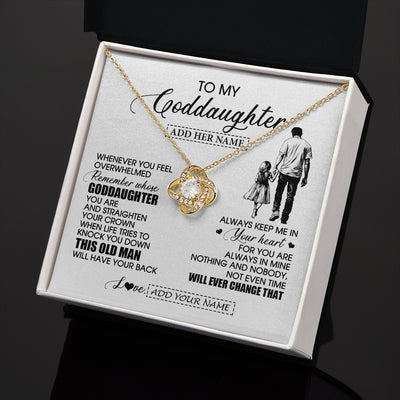 Love Knot Necklace 18K Yellow Gold Finish | 2 | Personalized To My Goddaughter Gifts Necklace From Uncle Whenever Man Unique Birthday Gifts For Goddaughter Graduation Christmas Custom Gift Box Message Card | siriusteestore.myshopify