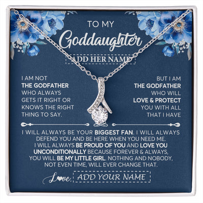 Alluring Beauty Necklace 14K White Gold Finish | 1 | Personalized To My Goddaughter Necklace From Godfather Proud Of You Birthday Gifts For Goddaughter Jewelry Gifts Christmas Custom Gift Box Message Card | https://siriusteestore.