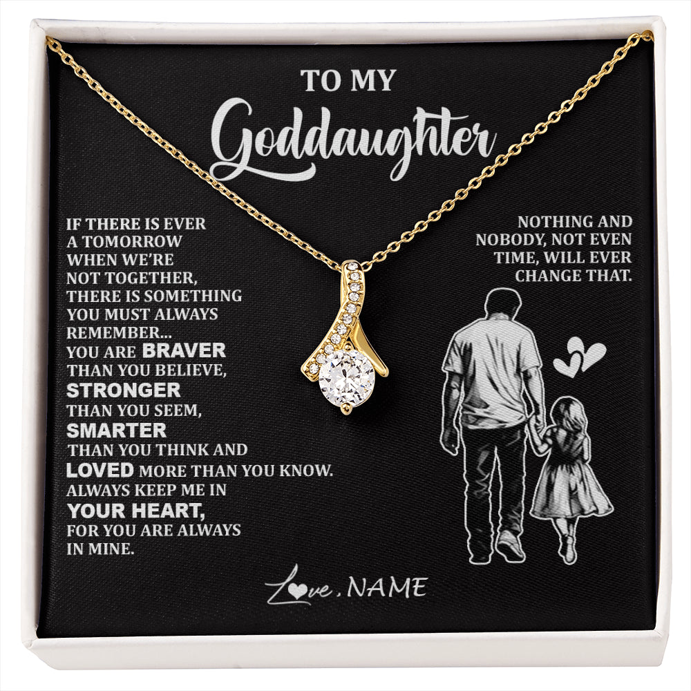 Alluring Beauty Necklace 18K Yellow Gold Finish | 1 | Personalized To My Goddaughter Necklace From Godfather You Are Always In Mine Beautiful Goddaughter Birthday Graduation Christmas With Gift Box Message Card | siriusteestore