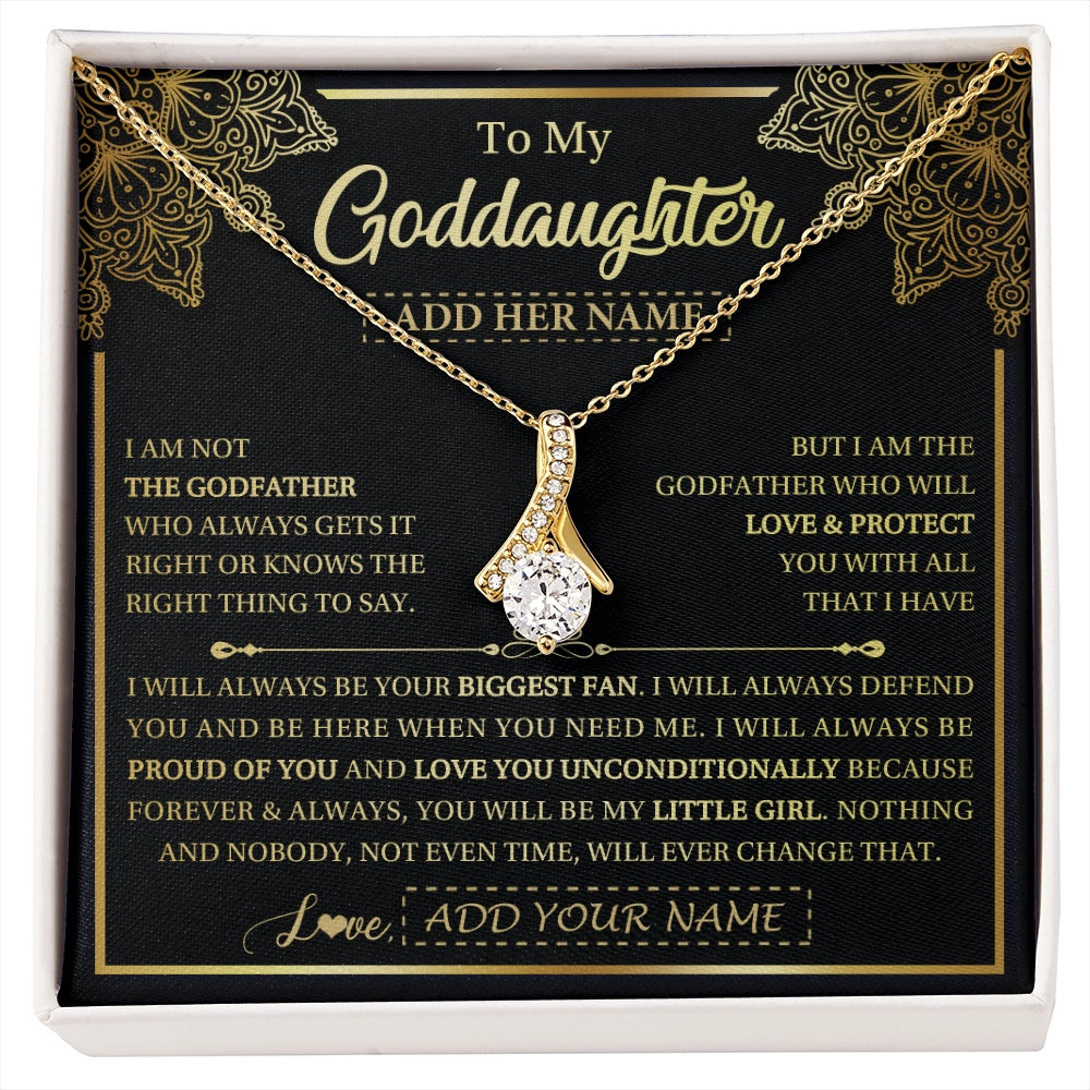 Alluring Beauty Necklace 18K Yellow Gold Finish | 1 | Personalized To My Goddaughter Necklace From Godfather Your Biggest Fan Birthday Gifts For Goddaughter Gifts Christmas Jewelry Custom Gift Box Message Card | siriusteestore.myshopify