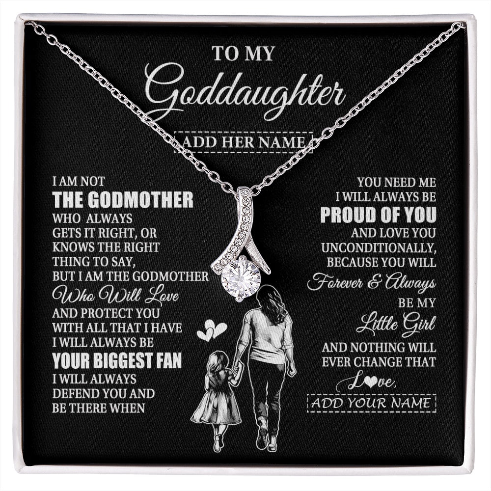 Alluring Beauty Necklace 14K White Gold Finish | 1 | Personalized To My Goddaughter Necklace From Godmother Biggest Fan Birthday Gifts For Goddaughter From Godmother Uncle Christmas Custom Gift Box Message Card | siriusteestore.myshopify