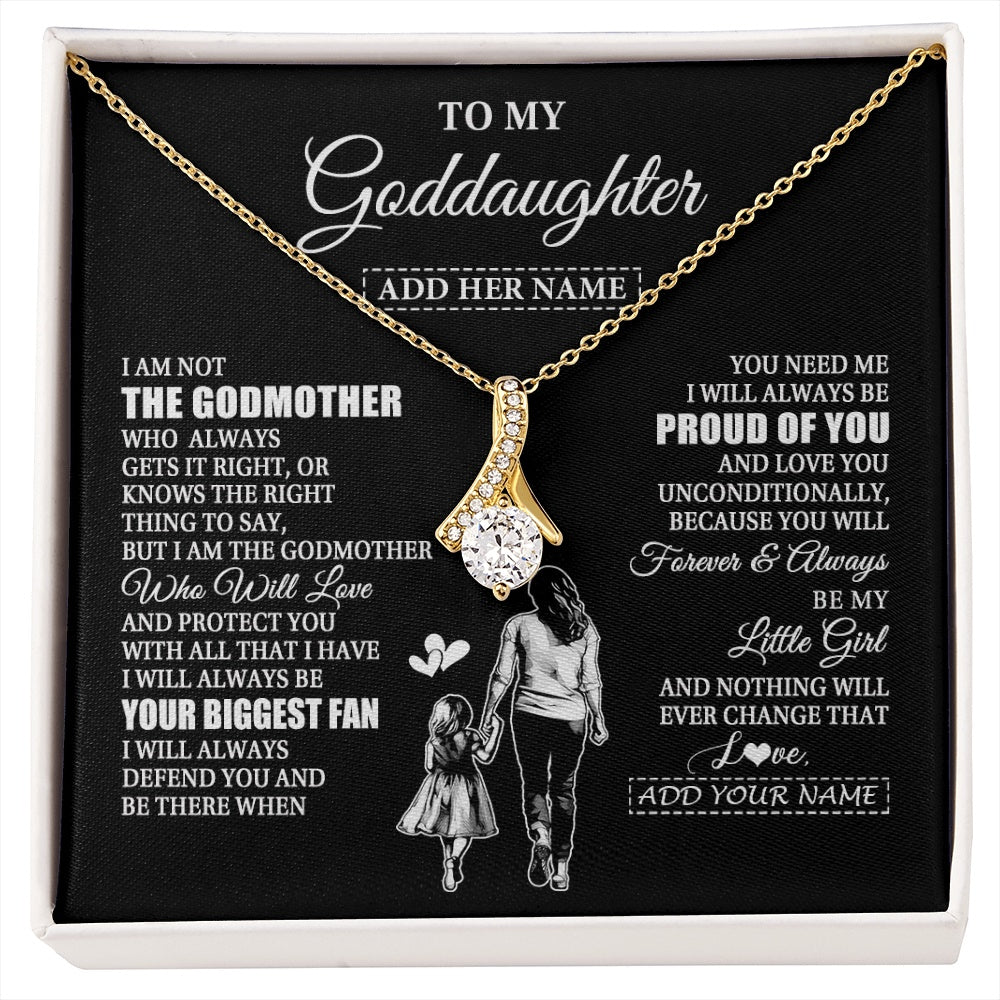 Alluring Beauty Necklace 18K Yellow Gold Finish | 1 | Personalized To My Goddaughter Necklace From Godmother Biggest Fan Birthday Gifts For Goddaughter From Godmother Uncle Christmas Custom Gift Box Message Card | siriusteestore.myshopify