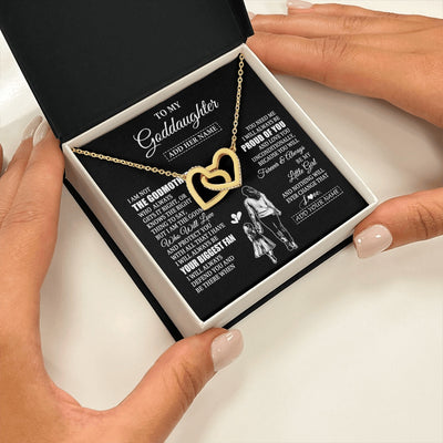 Interlocking Hearts Necklace 18K Yellow Gold Finish | 2 | Personalized To My Goddaughter Necklace From Godmother Biggest Fan Birthday Gifts For Goddaughter From Godmother Uncle Christmas Custom Gift Box Message Card | siriusteestore.myshopify