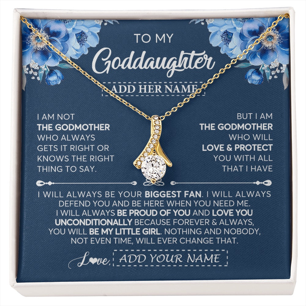 Alluring Beauty Necklace 18K Yellow Gold Finish | 1 | Personalized To My Goddaughter Necklace From Godmother Proud Of You Birthday Gifts For Goddaughter Jewelry Gifts Christmas Custom Gift Box Message Card | https://siriusteestore.