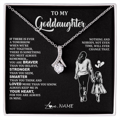 Alluring Beauty Necklace 14K White Gold Finish | 1 | Personalized To My Goddaughter Necklace From Godmother You Are Always In Mine Beautiful Goddaughter Birthday Graduation Christmas With Gift Box Message Card | siriusteestore
