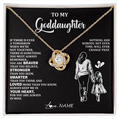 Love Knot Necklace 18K Yellow Gold Finish | 1 | Personalized To My Goddaughter Necklace From Godmother You Are Always In Mine Beautiful Goddaughter Birthday Graduation Christmas With Gift Box Message Card | siriusteestore