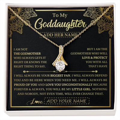 Alluring Beauty Necklace 18K Yellow Gold Finish | 1 | Personalized To My Goddaughter Necklace From Godmother Your Biggest Fan Birthday Gifts For Goddaughter Gifts Christmas Jewelry Custom Gift Box Message Card | siriusteestore.myshopify