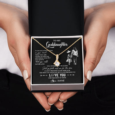 Alluring Beauty Necklace 18K Yellow Gold Finish | 2 | Personalized To My Goddaughter Necklace You Will Never Lose From Godmother Aunt Goddaughter Birthday Gifts Graduation Christmas Gift Box Message Card | siriusteestore