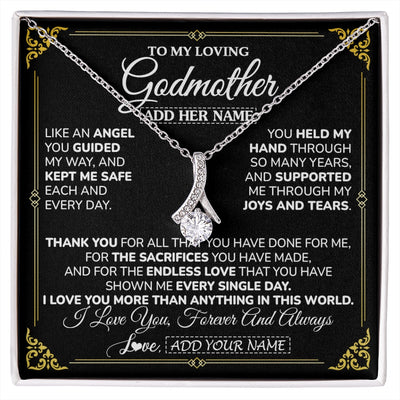 Alluring Beauty Necklace 14K White Gold Finish | 1 | Personalized To My Godmother Necklace Gifts Meaningful Gift To Aunt From Niece Without You There Is No Me Mothers Day Godmother Birthday Gift Box Message Card | https://siriusteestore.