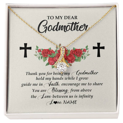 Alluring Beauty Necklace 18K Yellow Gold Finish | Personalized To My Godmother Necklace from Goddaughter Thank you For Begin My Goddaughter Birthday Mothers Day Thanksgiving Christmas Customized Message Card | siriusteestore