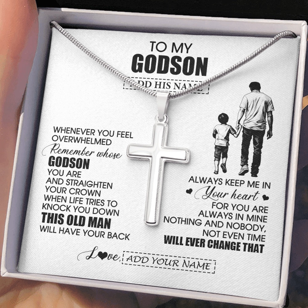 Stainless Cross Necklace Stainless Steel | 2 | Personalized To My Godson Gifts Necklace From Uncle Whenever Man Unique Birthday Gifts For Godson Graduation Christmas Customized Gift Box Message Card | siriusteestore.myshopify